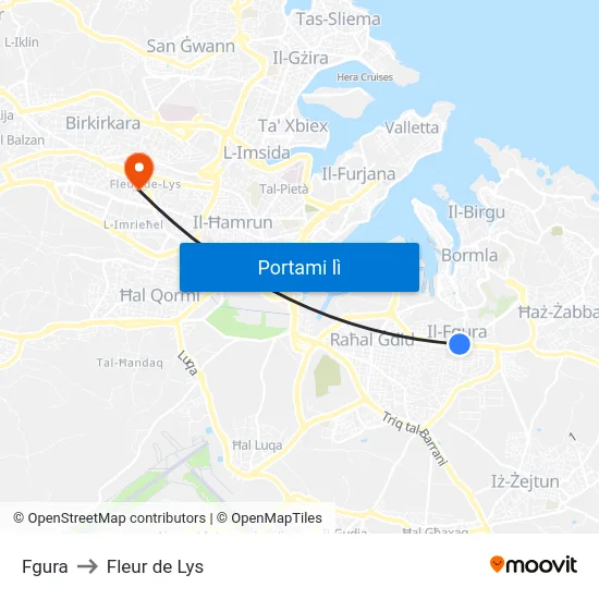 Fgura to Fleur de Lys map