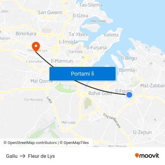 Gallu to Fleur de Lys map
