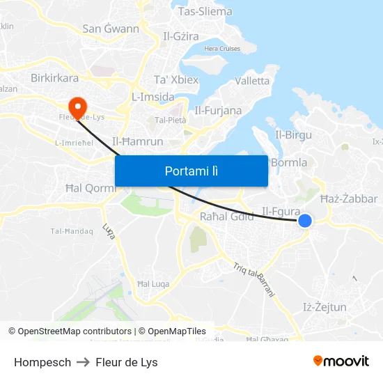 Hompesch to Fleur de Lys map