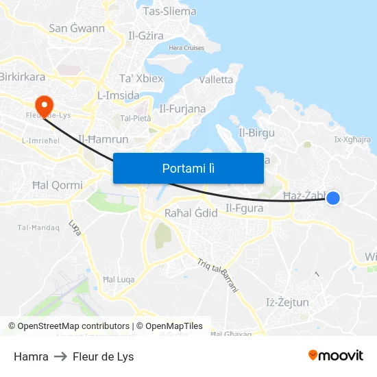 Hamra to Fleur de Lys map