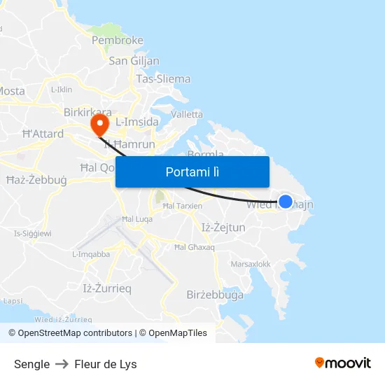 Sengle to Fleur de Lys map