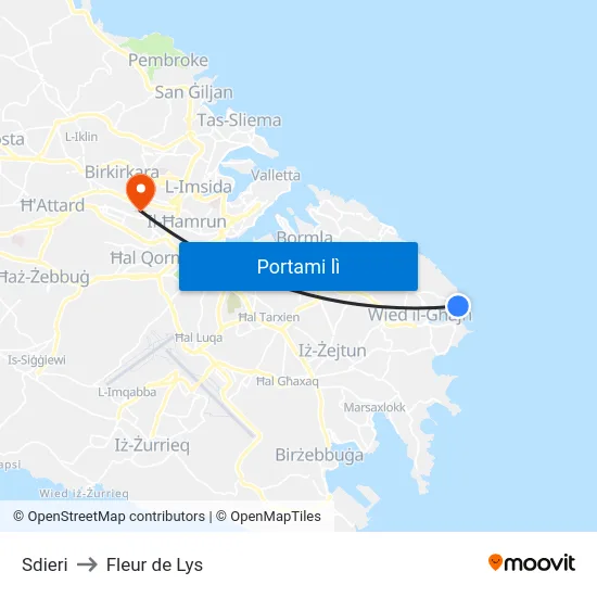 Sdieri to Fleur de Lys map