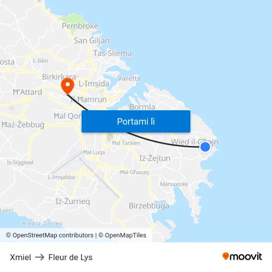 Xmiel to Fleur de Lys map
