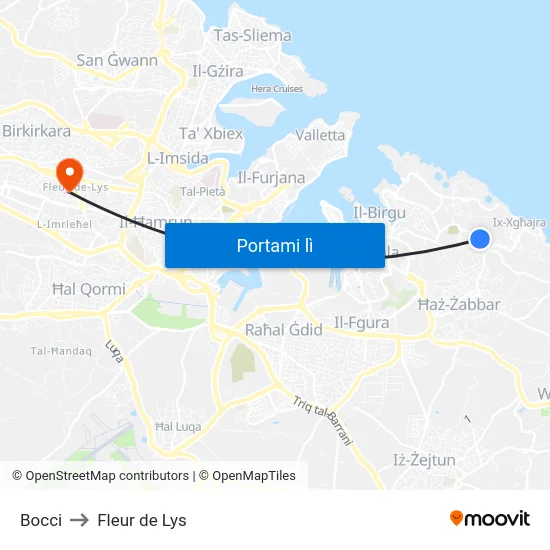 Bocci to Fleur de Lys map