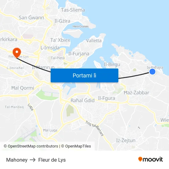 Mahoney to Fleur de Lys map