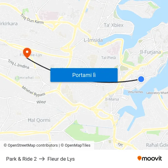 Park & Ride 2 to Fleur de Lys map