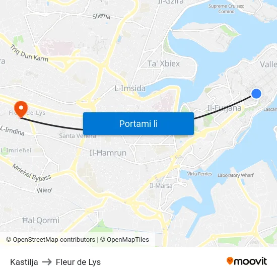 Kastilja to Fleur de Lys map