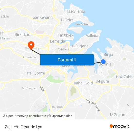 Zejt to Fleur de Lys map