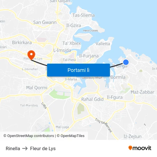 Rinella to Fleur de Lys map