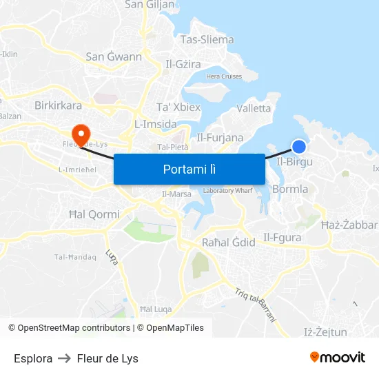 Esplora to Fleur de Lys map