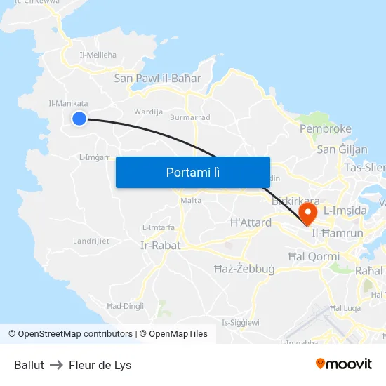 Ballut to Fleur de Lys map