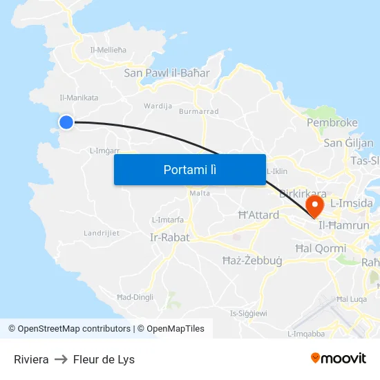 Riviera to Fleur de Lys map