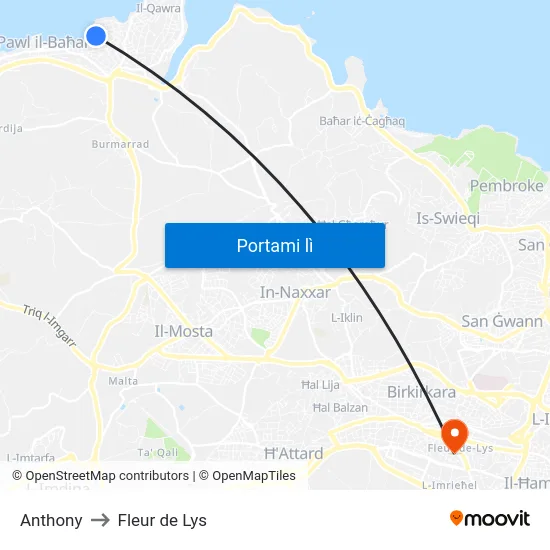 Anthony to Fleur de Lys map