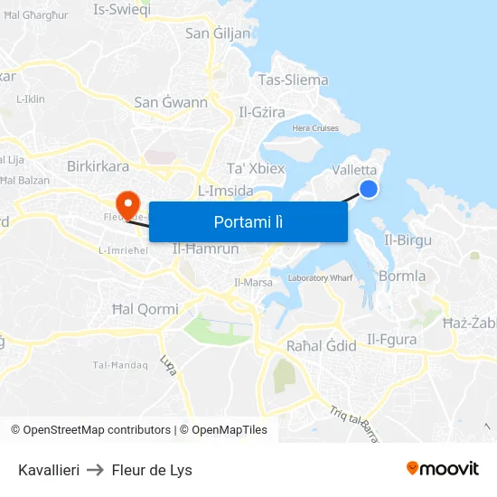 Kavallieri to Fleur de Lys map