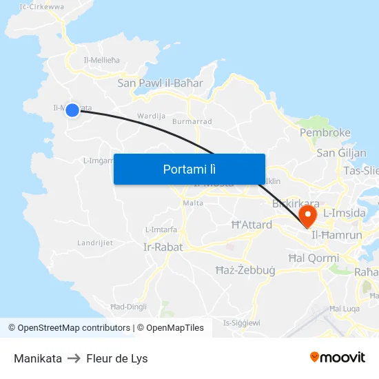Manikata to Fleur de Lys map
