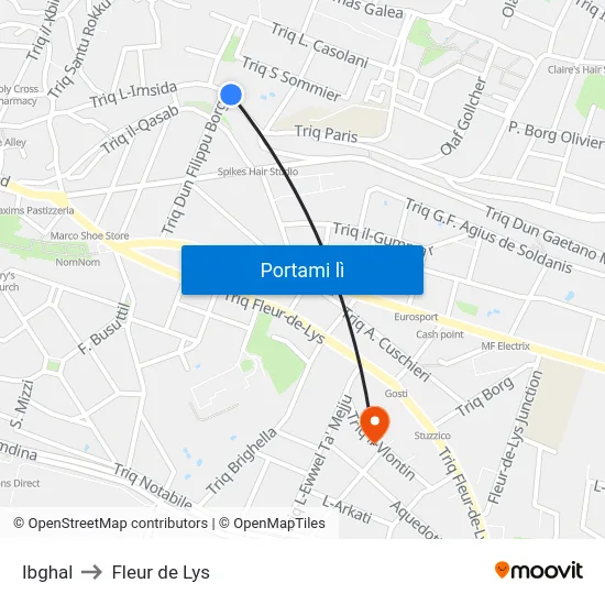 Ibghal to Fleur de Lys map
