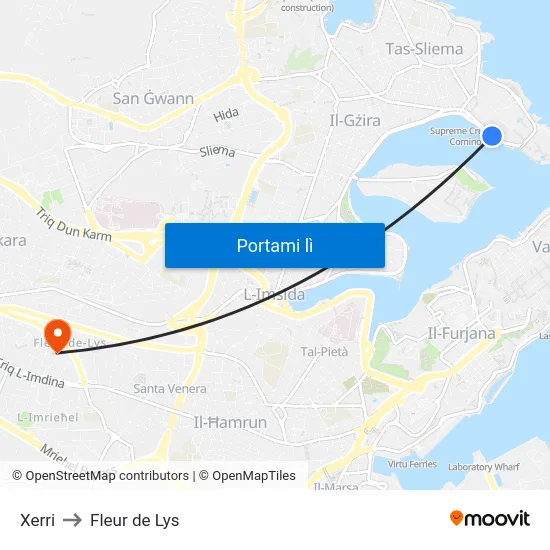 Xerri to Fleur de Lys map