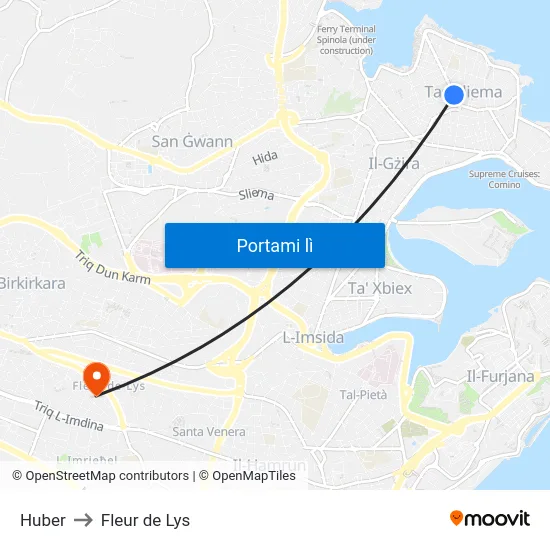 Huber to Fleur de Lys map