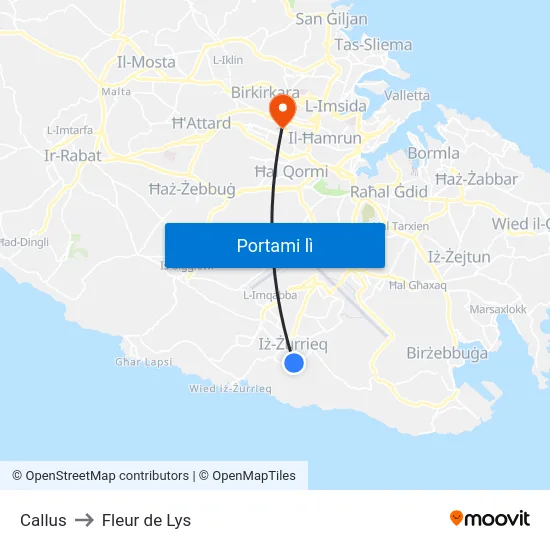 Callus to Fleur de Lys map