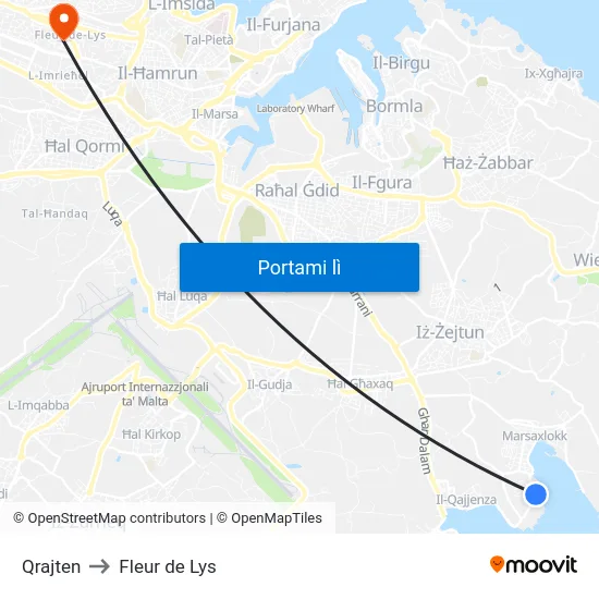 Qrajten to Fleur de Lys map