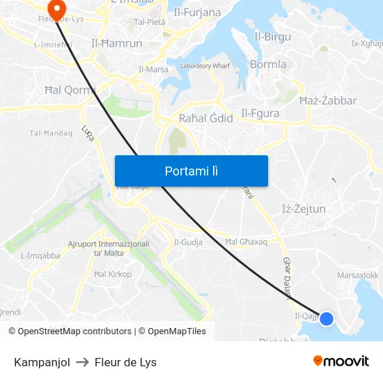 Kampanjol to Fleur de Lys map