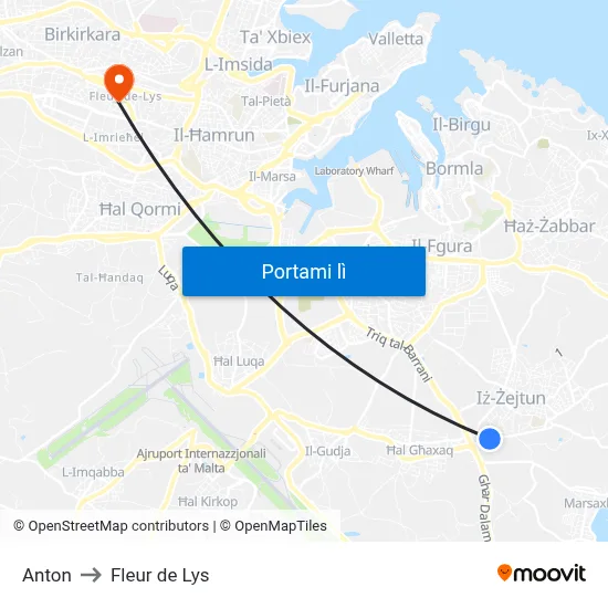 Anton to Fleur de Lys map