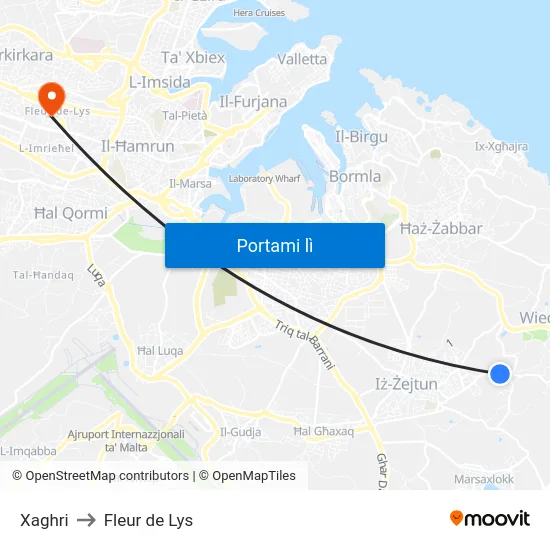 Xaghri to Fleur de Lys map