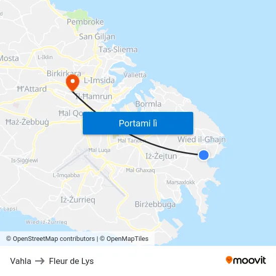Vahla to Fleur de Lys map