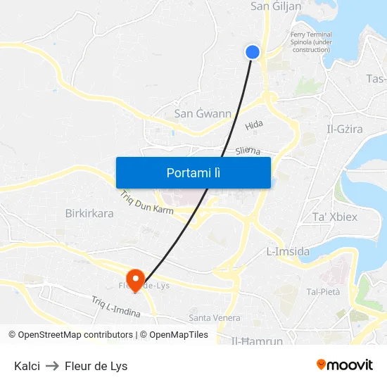 Kalci to Fleur de Lys map