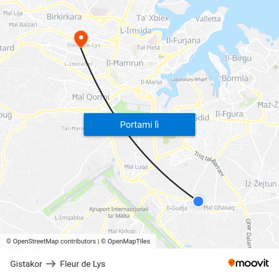Gistakor to Fleur de Lys map