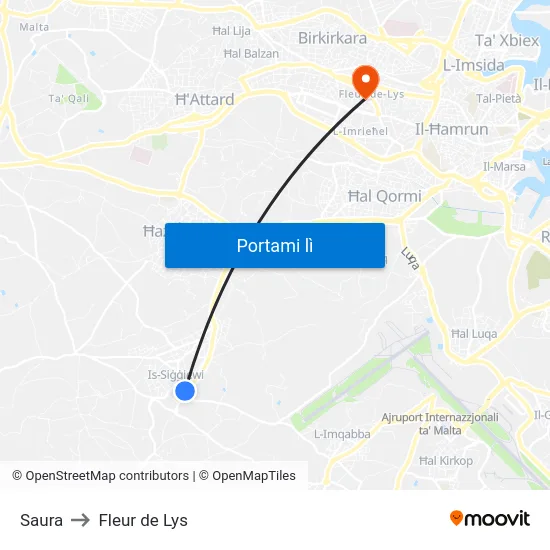 Saura to Fleur de Lys map