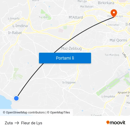 Zuta to Fleur de Lys map