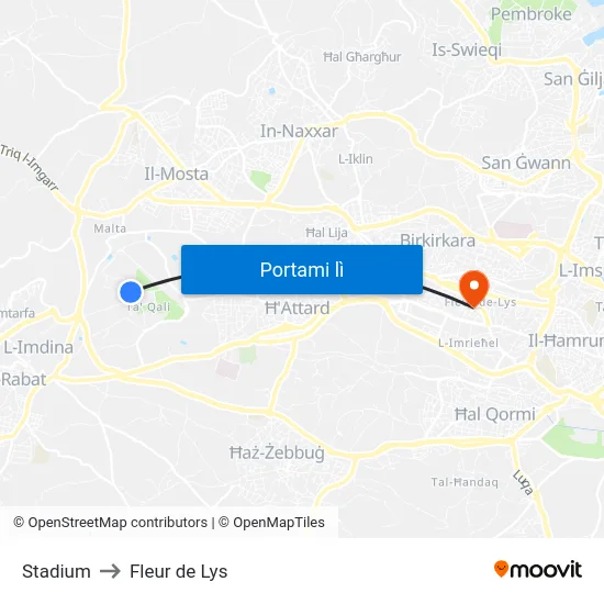 Stadium to Fleur de Lys map