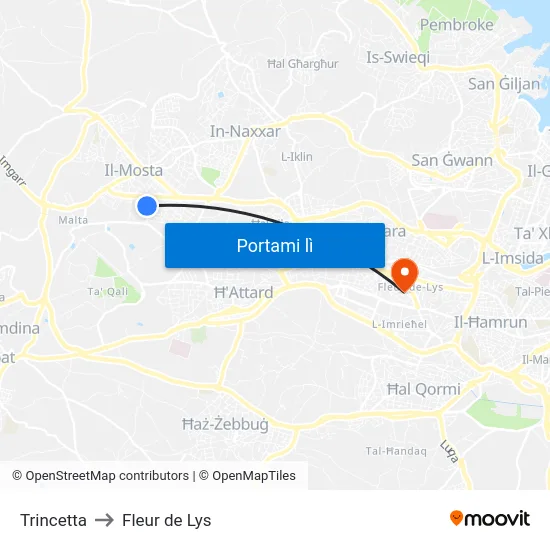Trincetta to Fleur de Lys map