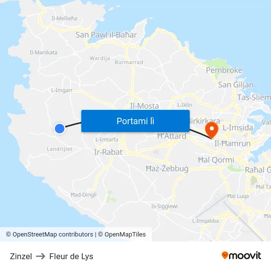 Zinzel to Fleur de Lys map