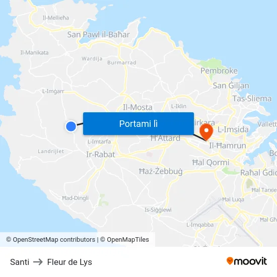 Santi to Fleur de Lys map