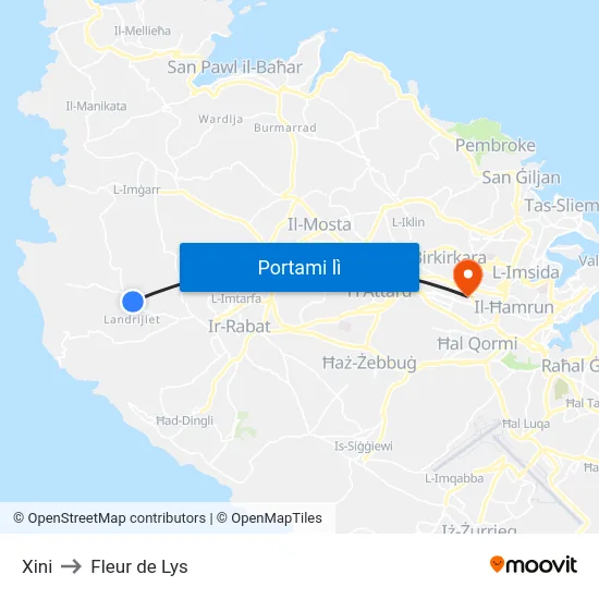 Xini to Fleur de Lys map