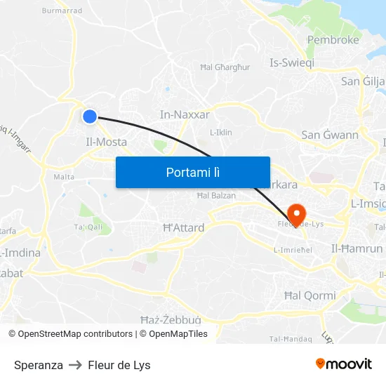 Speranza to Fleur de Lys map