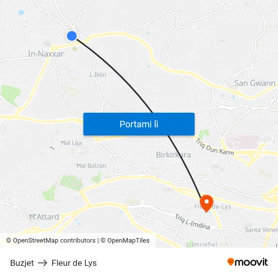 Buzjet to Fleur de Lys map