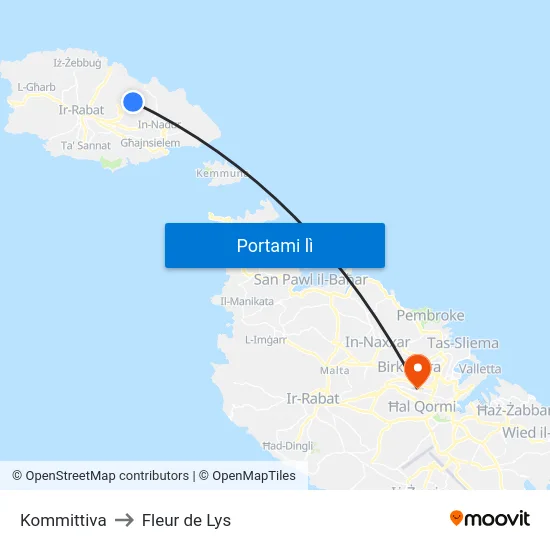 Kommittiva to Fleur de Lys map
