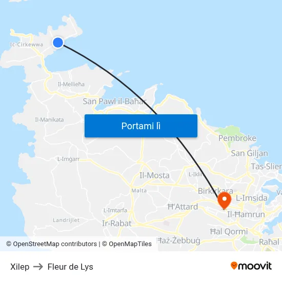 Xilep to Fleur de Lys map