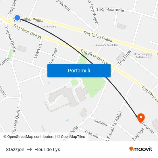 Stazzjon to Fleur de Lys map