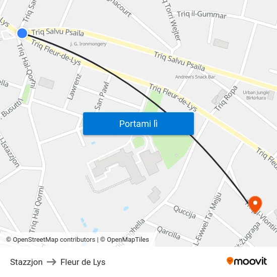 Stazzjon to Fleur de Lys map