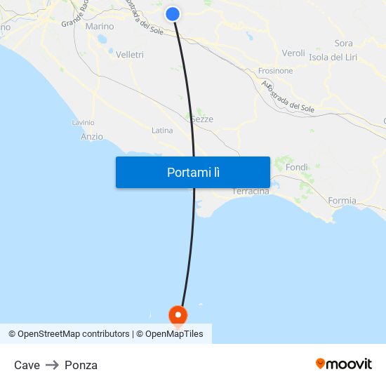 Cave to Ponza map