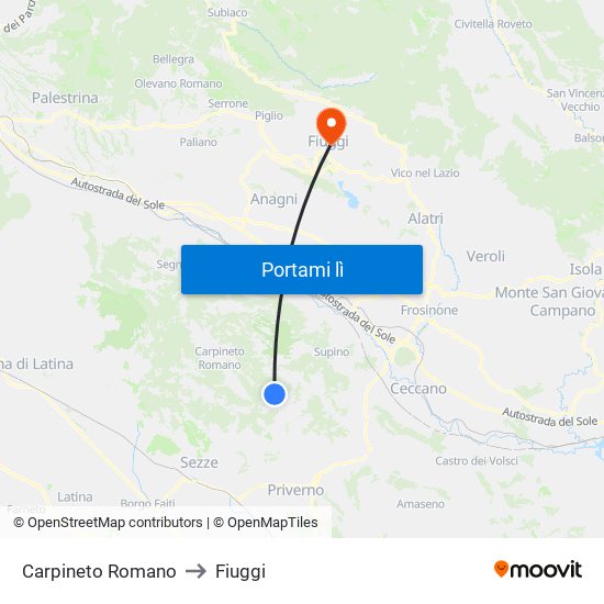 Carpineto Romano to Carpineto Romano map