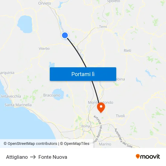 Attigliano to Fonte Nuova map