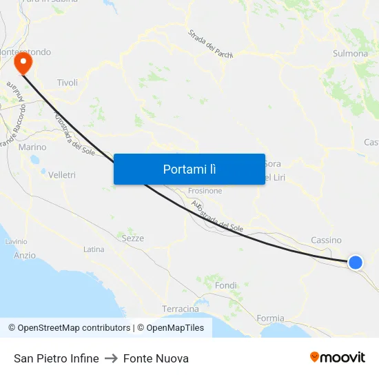 San Pietro Infine to Fonte Nuova map