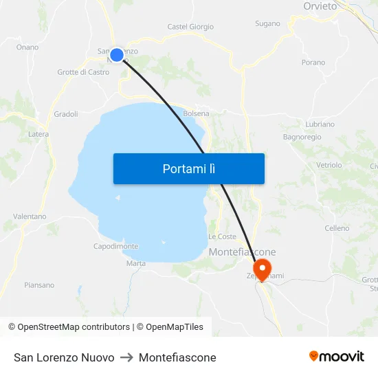 San Lorenzo Nuovo to Montefiascone map