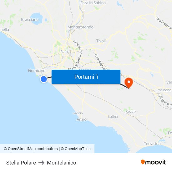 Stella Polare to Montelanico map