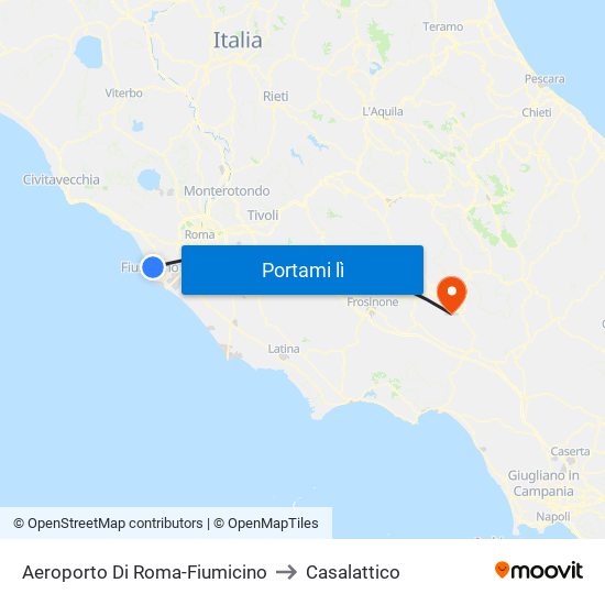 Aeroporto Di Roma-Fiumicino to Casalattico map